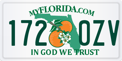 FL license plate 1720ZV