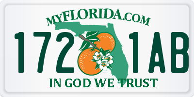 FL license plate 1721AB