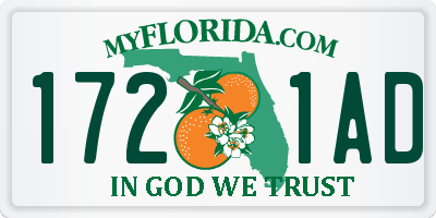 FL license plate 1721AD