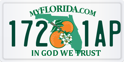 FL license plate 1721AP