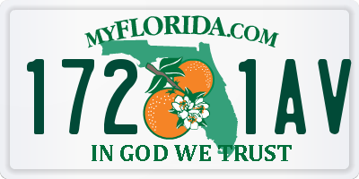 FL license plate 1721AV