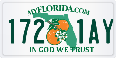 FL license plate 1721AY