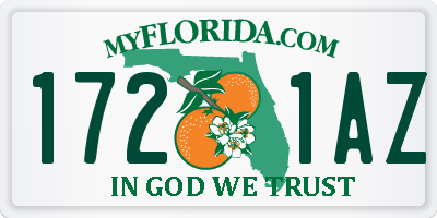FL license plate 1721AZ