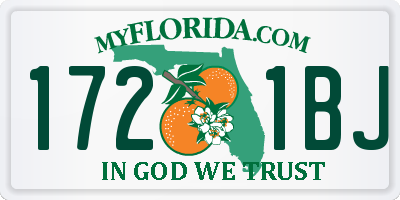 FL license plate 1721BJ