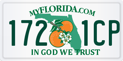 FL license plate 1721CP