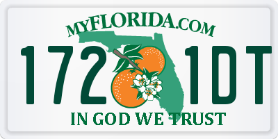 FL license plate 1721DT