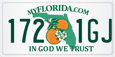 FL license plate 1721GJ