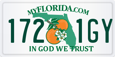 FL license plate 1721GY