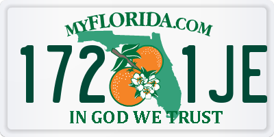 FL license plate 1721JE