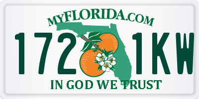 FL license plate 1721KW