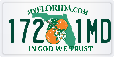 FL license plate 1721MD