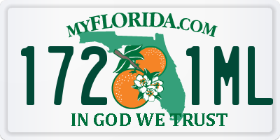FL license plate 1721ML