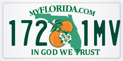 FL license plate 1721MV