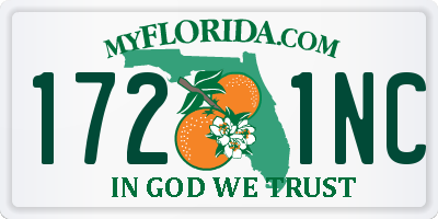 FL license plate 1721NC