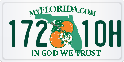 FL license plate 1721OH