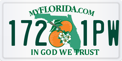 FL license plate 1721PW