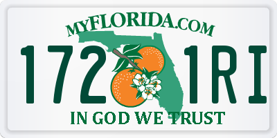 FL license plate 1721RI