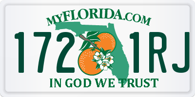 FL license plate 1721RJ