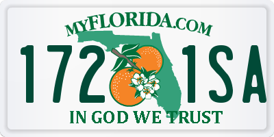 FL license plate 1721SA