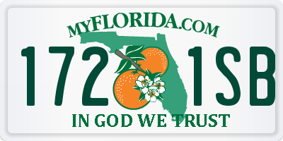 FL license plate 1721SB
