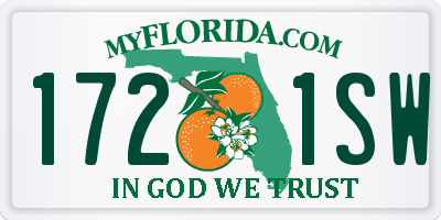 FL license plate 1721SW