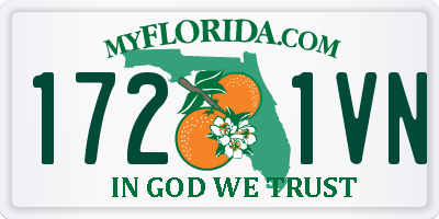FL license plate 1721VN