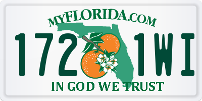 FL license plate 1721WI