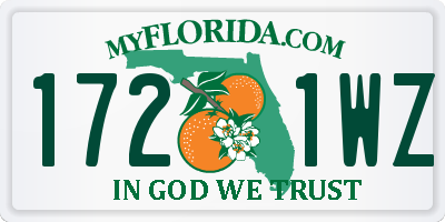 FL license plate 1721WZ