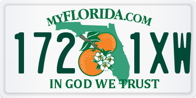 FL license plate 1721XW