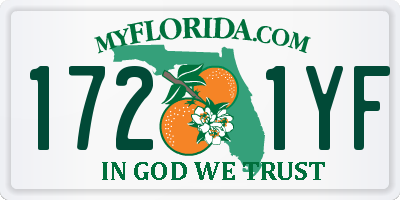 FL license plate 1721YF