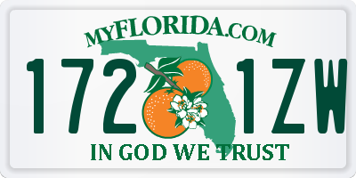 FL license plate 1721ZW