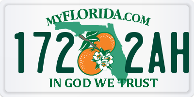 FL license plate 1722AH