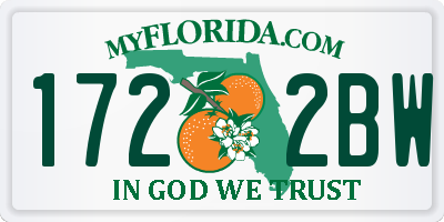 FL license plate 1722BW