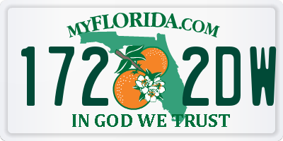 FL license plate 1722DW