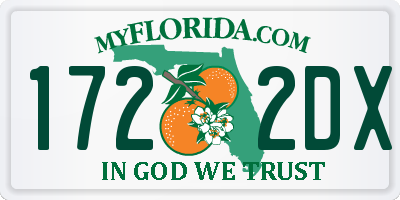 FL license plate 1722DX
