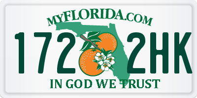 FL license plate 1722HK