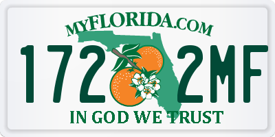 FL license plate 1722MF