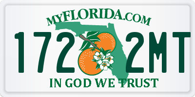 FL license plate 1722MT
