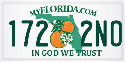 FL license plate 1722NO