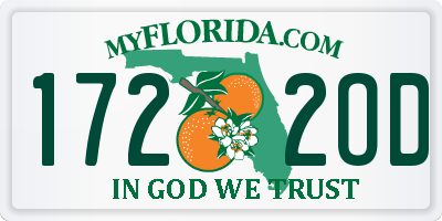 FL license plate 1722OD