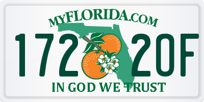 FL license plate 1722OF