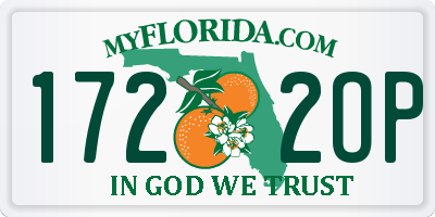 FL license plate 1722OP