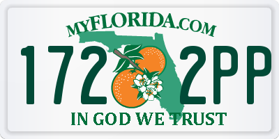 FL license plate 1722PP