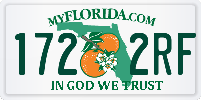 FL license plate 1722RF