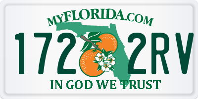 FL license plate 1722RV