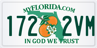 FL license plate 1722VM
