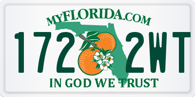 FL license plate 1722WT