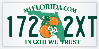 FL license plate 1722XT