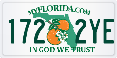 FL license plate 1722YE