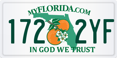 FL license plate 1722YF